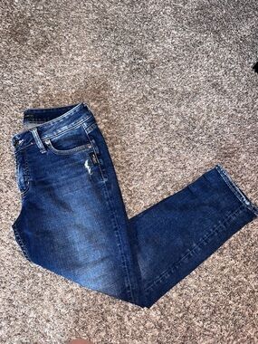 Silver Jeans Dark Blue Cropped Ankle Jeans